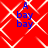 Red background with white geometric lines and blue text reading "A bay bay" in four quadrants.