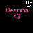 Pixelated pink text 'Deanna' with a heart symbol above and '<3' below on black background.