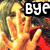 A four- shows a person with long brown hair in red clothing, with text reading "BYE HATERR." across the top