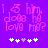 Pixelated purple background with pink text reading 'i love dogs hip hop' and 'i love dogs hip hop?', white and light purple plus signs below.