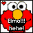 Red cartoon character with large eyes and yellow nose in six distinct poses showing varied expressions, text overlays, and background colors.
