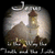 Circular icon with a lighthouse on a rocky shore under a cloudy sky, text above and below the scene.