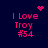 Four identical pixelated text on dark blue background with pink text and animated heart or starburst symbols above each