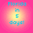 Four identical pixelated icons display "Florida in 5 days!" text on a pink-to-yellow gradient background with cyan lettering.