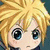 Pixelated anime-style character with blonde hair and blue eyes, shown in two states: one with text overlay 'Don't Touch My Kalba!!!' and another with red emoticon '>=(('.