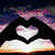 Animated icon shows hands forming a heart shape with changing backgrounds: sunset sky, pink gradient, and black-and-white scene.