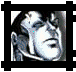 Six distinct pixelated character portraits in black frames, each with unique expressions and color schemes on a gray background.