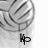 A grayscale volleyball icon with three distinct text labels beneath it, each showing different character arrangements.