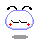 Four pixelated cartoon faces with closed eyes, red cheeks, and black antennae on a gray background.