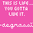 Pink background with repeated white text "THIS IS LIFE... YOU GOTTA LIVE IT." and animated multicolored "degrassi" text scrolling horizontally.