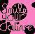Pixelated static buddy icon with pink background featuring dark floral shapes and stylized text elements.