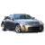 Static pixelated image of a dark-colored sedan with light blue roof and pink accents, viewed from side angle against gray background.