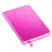 Pixelated pink notepad with yellow binding and pink ribbon bookmark on gray background.