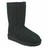 A single dark gray boot-shaped icon with a smooth rounded toe and straight shaft, set against a plain white background.