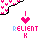 Pixelated icon with pink heart symbol, 'I' above it, and text 'RELIENT K' below on white background.
