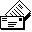 Four pixelated envelope icons arranged in a , each with distinct envelope flap positions and address lines