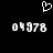 Pixelated white heart symbol above two identical pixelated numbers on black background.