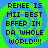 Four identical display pixelated text on a blue and green spiral background with no visible animation changes
