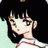 A 48x48 pixel buddy icon featuring a side-profile anime character with black hair and green eyes on the left, paired with stylized text reading "Anime IM" above "COM" on the right against a solid black background.