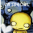A 48x48 pixel animated buddy icon featuring a yellow cartoon character with white eyes and a blue background, displaying two frames of animation where the character's eye expression changes from squinted to open.
