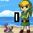 Pixelated character with blonde hair and green tunic stands on beach, text "I HAVE CRABS" appears sequentially over background of blue sky, ocean, sand, and purple crabs.