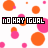 A static image with a white background covered in scattered orange and pink circular shapes, overlaid with repeated text "NO HAY IGUAL" in black pixelated font.