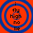Four identical circular icons with blue concentric rings on a red background, each containing the text "i fly High no lie" in black pixelated font.