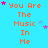 A static image with a bright cyan background displays the phrase "You Are The Music In Me" repeated in orange pixelated text across multiple , interspersed with small pink and blue star icons