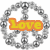 Three circular silver peace sign icons with text overlays: orange 'Love', green 'Peace', and purple 'Lauren' on white background.
