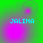 Four -aligned display the name 'JALINA' in cyan pixelated text over a green background with shifting purple circular patterns