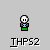 Pixel art character with white skull face and green torso, displayed in multiple states including static and animated handheld device views.