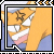 Pixelated icon shows a figure with orange hair, white top, and blue lower garment against an orange background with partial text.