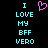 Pixelated cyan text on black background with pink heart symbol above text, arranged in two identical vertical