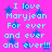 Pixelated text on a bright pink background with blue stars, repeating 'I love Maryjean For ever and ever and ever!!!' in cyan letters.
