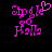 Pixelated pink text 'Stipple' and 'Holla' on black background with a heart symbol above 'Stipple' in the first frame, absent in the second.