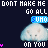 A 4-frame animated contact sheet showing a pixelated hamster-like character with text overlays, arranged in a 2x2 grid on a dark background.