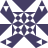 Pixelated geometric pattern with dark blue and white shapes forming a symmetrical cross-like design.