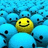 A pixelated animation shows a yellow smiley face among blue figures, with pink text changing from 'Be' to 'different!' across frames.