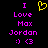 Static pixel art displays purple text and symbols on black background with yellow heart icon above 'I Love Max Jordan' phrase.