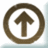Brown circular arrow icon with white background on left, red pixelated text "Live above the influence" on light blue background.