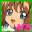 Pixelated anime-style character with brown hair and green eyes, wearing a white top with pink accents, displayed in a of showing subtle facial expression changes