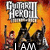 Animated icon featuring a fiery background with band members, text reading "Guitar Hero II" and "I AM A GUITAR HERO," and a white electric guitar in the foreground.