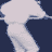 Animated sequence of a figure in white clothing performing dynamic poses against dark blue background with light gray bottom border.