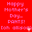 Red background with repeated pink text 'Happy Mother's Day_ PANTS! [oh allison]' and small white sparkles appearing in three