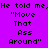 Purple background with black text reading "He told me, 'Move That Ass Around'" in three ; cyan rectangles highlight different words across frames