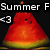 Pixelated watermelon slice with green rind and orange flesh, overlaid with distorted text fragments on black background.