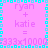 Pixelated pink background with cyan border, repeating text 'ryan + katie = ' in purple and cyan