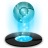 Pixelated icon of a translucent blue sphere atop a light blue stem, resting on a dark circular base with a white horizontal line.