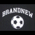 Pixelated image with white text 'FRANKMORRIS' arched above a soccer ball icon on dark background.