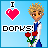 Pixel art contact sheet of four animated frames showing a character holding roses with changing heart and text colors.